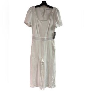 NWT New York & Company White Cotton Jumpsuit Size S